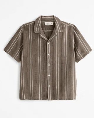 Camp Collar Linen-Blend Shirt