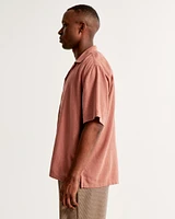 Camp Collar Linen-Blend Shirt