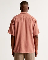 Camp Collar Linen-Blend Shirt