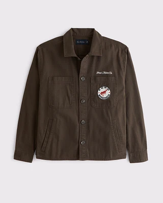 Twill Graphic Shirt Jacket