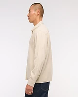 Long-Sleeve Crepe Button-Up Shirt