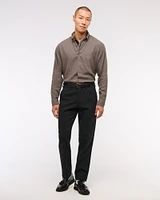 Long-Sleeve Crepe Button-Up Shirt