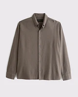 Long-Sleeve Crepe Button-Up Shirt