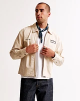 Cropped Twill Zip Shirt Jacket