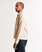 Cropped Twill Zip Shirt Jacket
