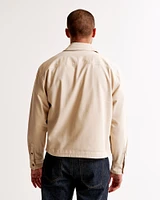 Cropped Twill Zip Shirt Jacket