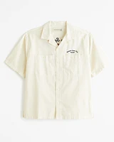 Camp Collar Workwear Graphic Shirt