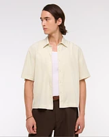Short-Sleeve Cupro Button-Up Shirt