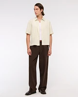 Short-Sleeve Cupro Button-Up Shirt