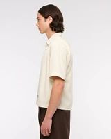 Short-Sleeve Cupro Button-Up Shirt