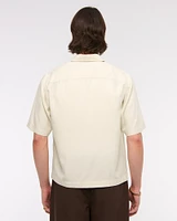Short-Sleeve Cupro Button-Up Shirt