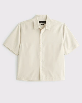 Short-Sleeve Cupro Button-Up Shirt