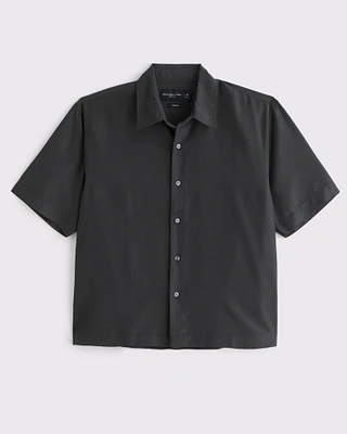 Short-Sleeve Cupro Button-Up Shirt