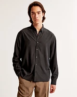 Long-Sleeve Cupro Button-Up Shirt