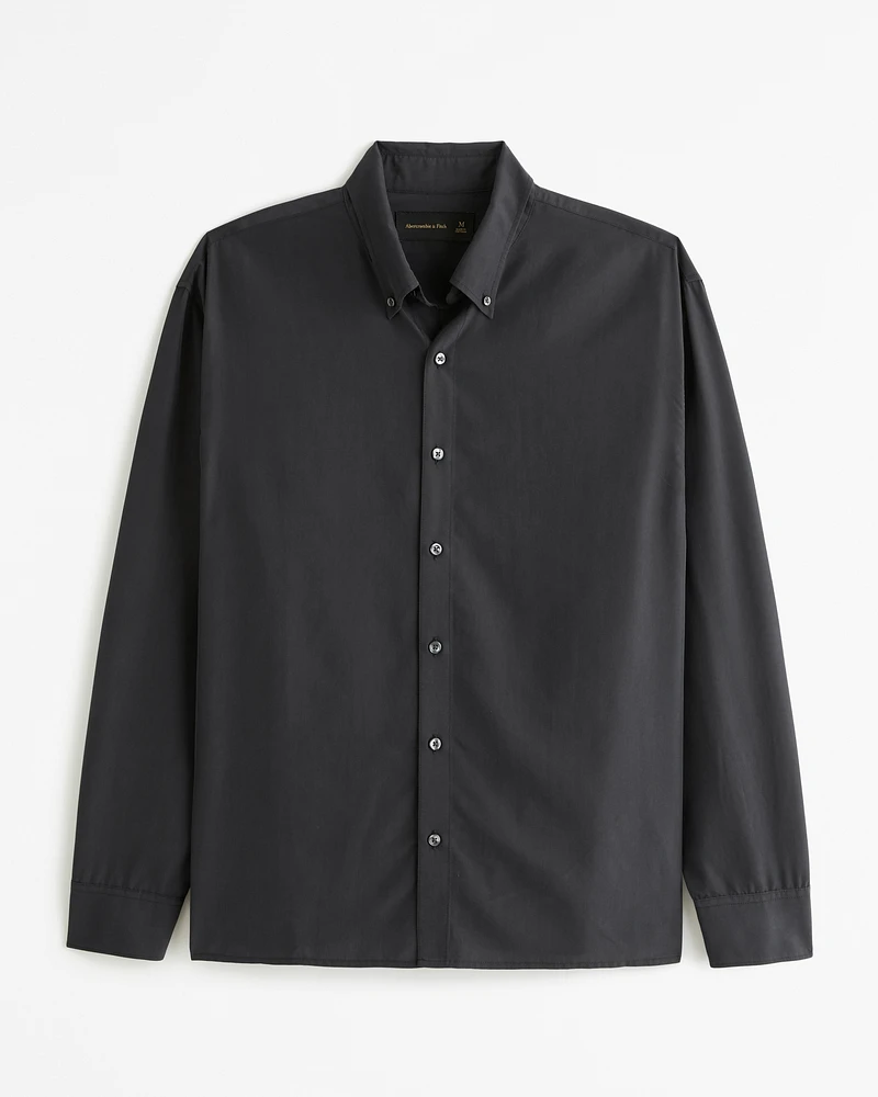 Long-Sleeve Cupro Button-Up Shirt