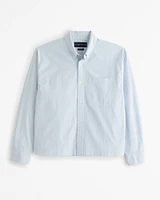 Cropped Poplin Button-Up Shirt