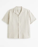 Camp Collar Linen-Blend Shirt