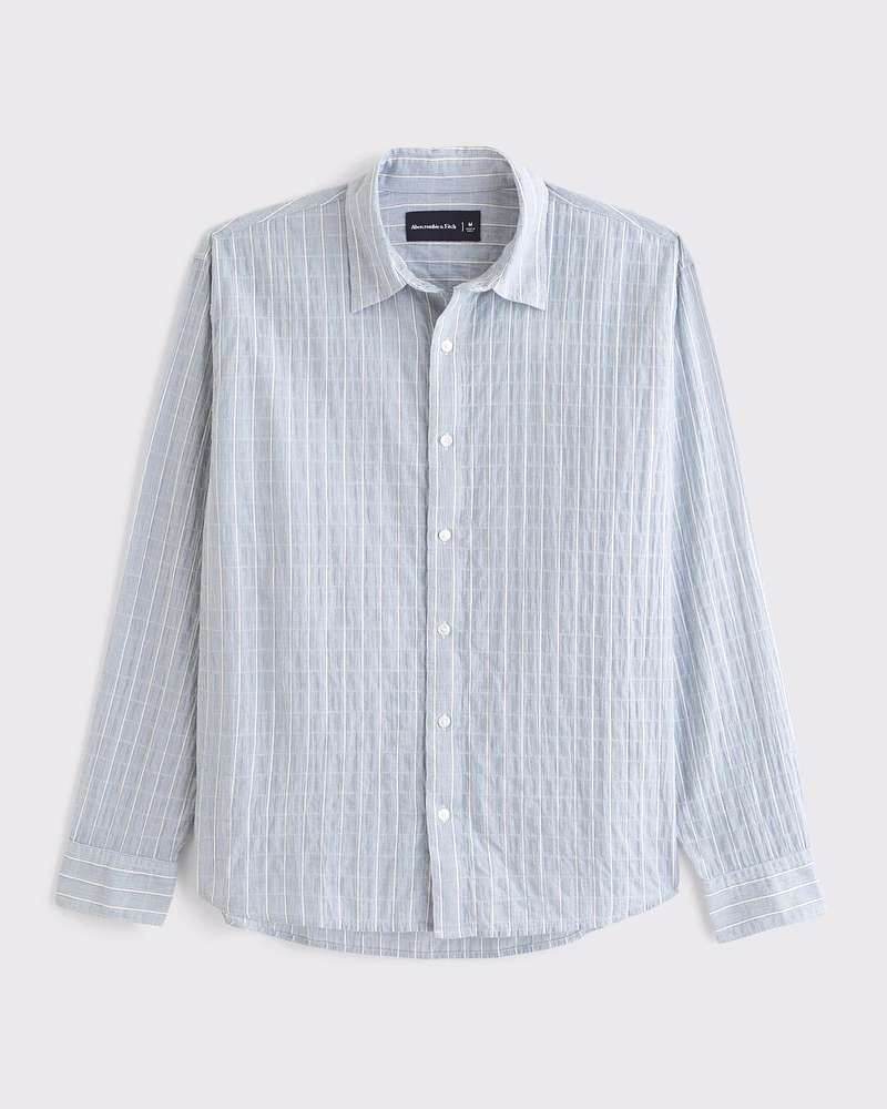 Textured Button-Up Shirt