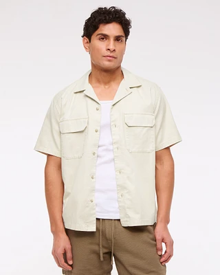 Camp Collar Button-Up Shirt