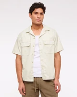 Camp Collar Button-Up Shirt