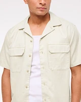 Camp Collar Button-Up Shirt