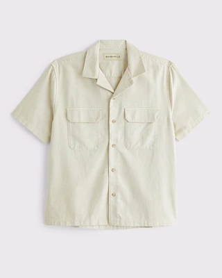 Camp Collar Button-Up Shirt