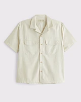 Camp Collar Button-Up Shirt