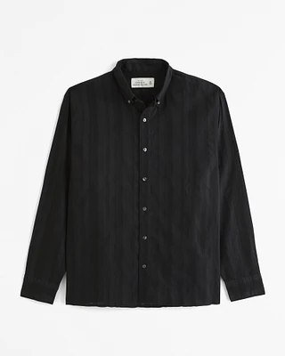 Summer Linen-Blend Button-Up Shirt