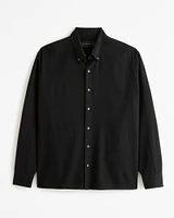 Textured Crepe Button-Up Shirt