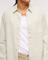 Summer Linen-Blend Button-Up Shirt