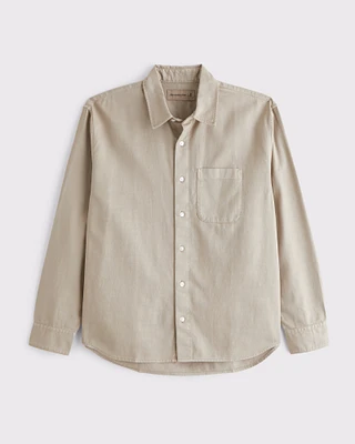 Long-Sleeve Garment Dye Button-Up Shirt