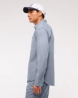 Long-Sleeve Garment Dye Button-Up Shirt