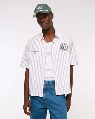 Short Sleeve Cropped Memorial Tournament Workwear Button-Up Shirt