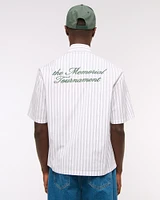 Short Sleeve Cropped Memorial Tournament Workwear Button-Up Shirt