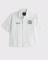 Short Sleeve Cropped Memorial Tournament Workwear Button-Up Shirt