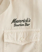 Short Sleeve Cropped Western Graphic Button-Up Shirt