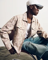 Cropped Twill Zip Shirt Jacket