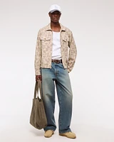Cropped Twill Zip Shirt Jacket