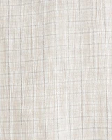 Long-Sleeve Textural Plaid Button-Up Shirt