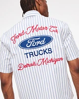 Short Sleeve Cropped Ford Button-Up Shirt