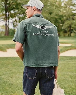 Short Sleeve Cropped PGA Scottish Open Button-Up Shirt