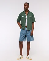 Short Sleeve Cropped PGA Scottish Open Button-Up Shirt