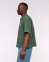 Short Sleeve Cropped PGA Scottish Open Button-Up Shirt