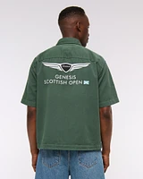 Short Sleeve Cropped PGA Scottish Open Button-Up Shirt