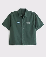 Short Sleeve Cropped PGA Scottish Open Button-Up Shirt