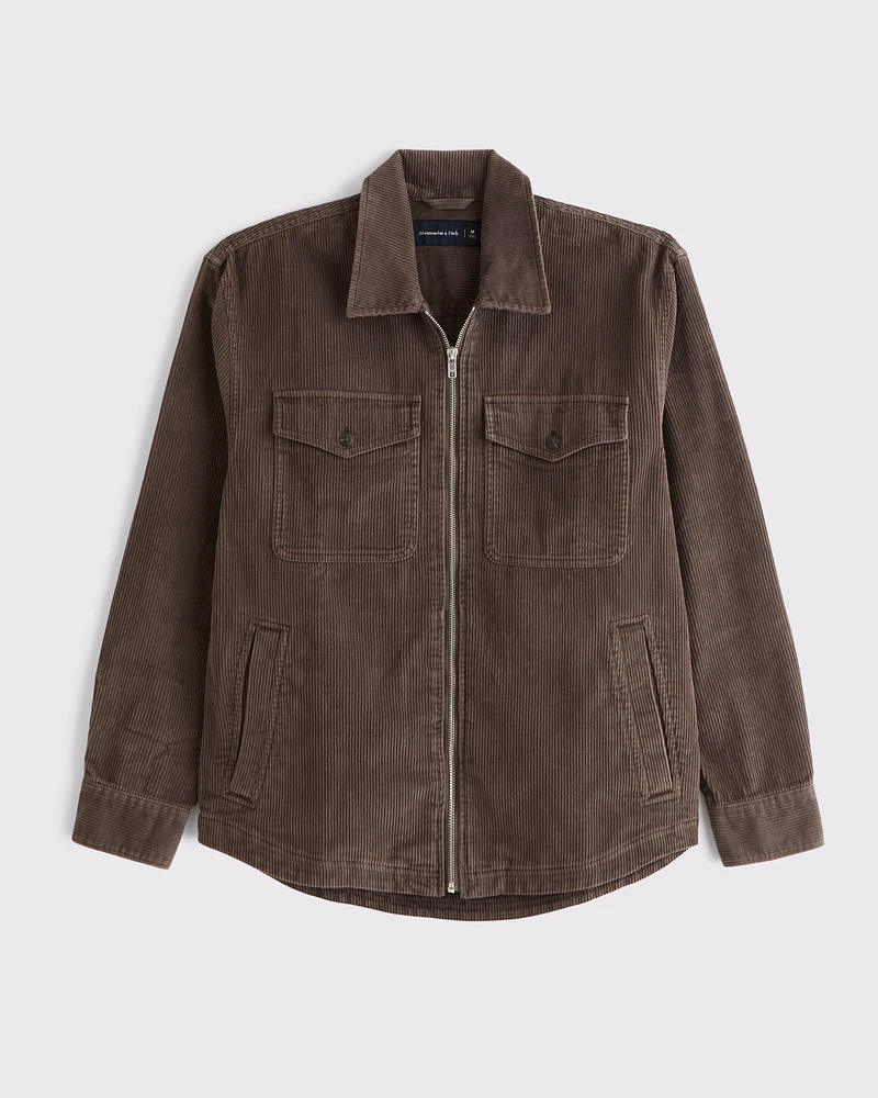 Corduroy Zip Shirt Jacket