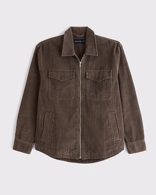 Corduroy Zip Shirt Jacket