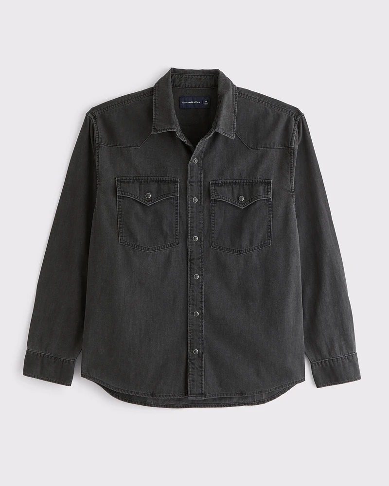 Denim Button-Up Shirt
