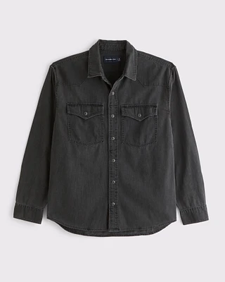 Denim Button-Up Shirt