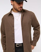 Brushed Woven Button-Up Shirt